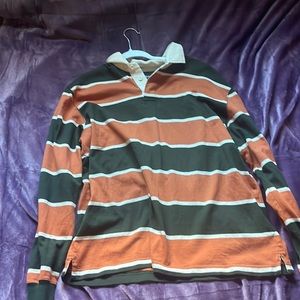 bass and co striped collard shirt
